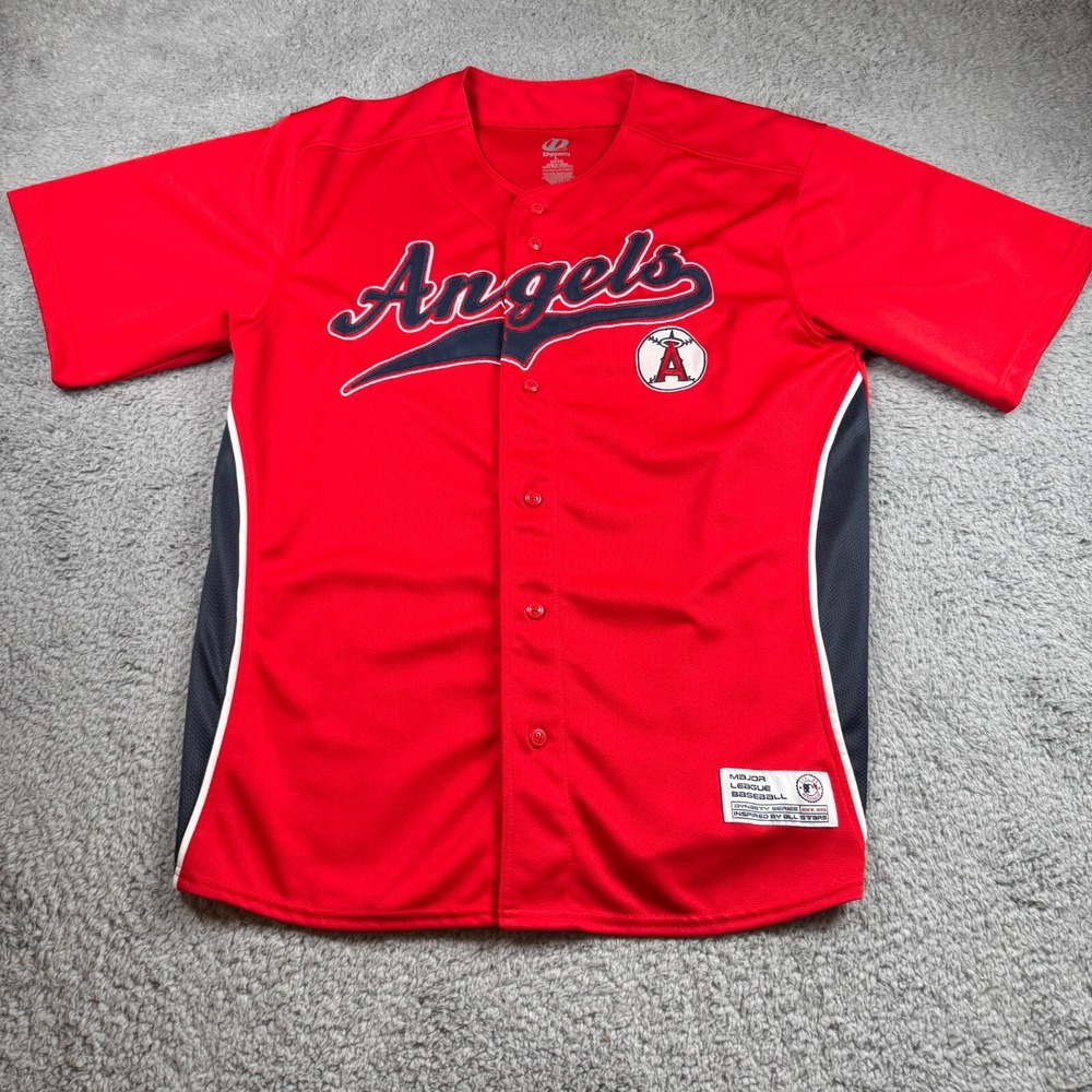 Dynasty MLB Los Angeles Angels Men Red Jersey Vintage Y2K Size Large 42-44